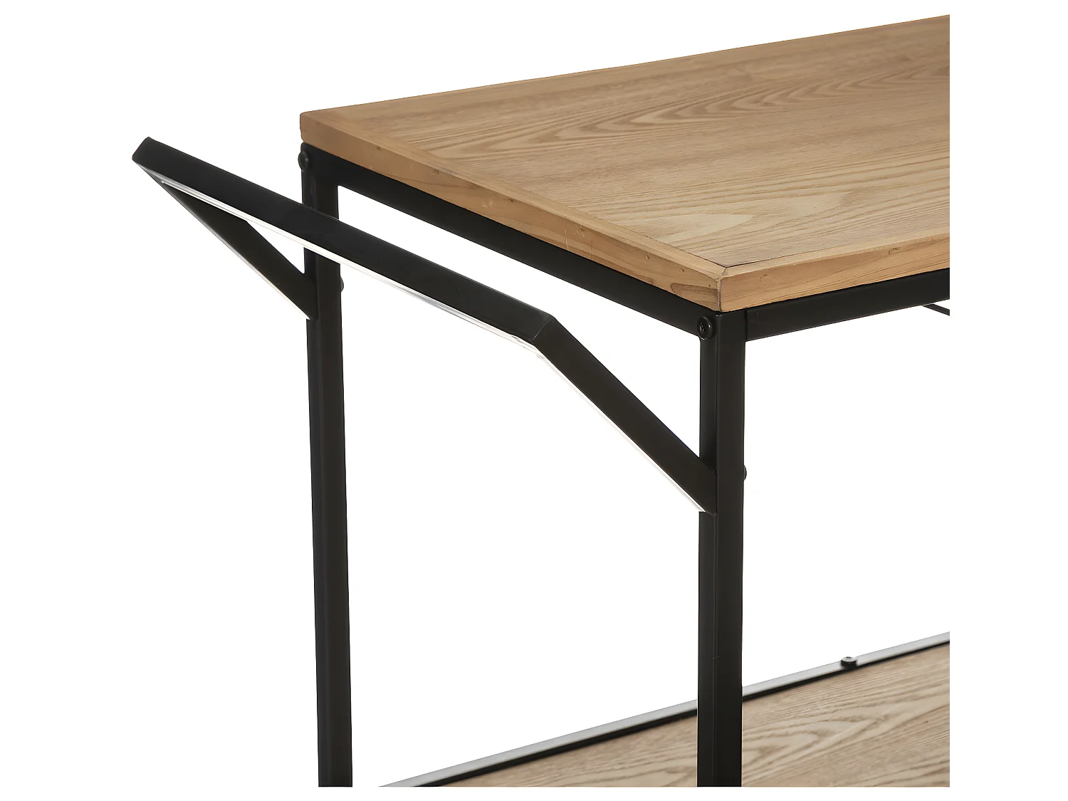 Meuble Desserte en Bois et Métal Noir H 87.5 cm