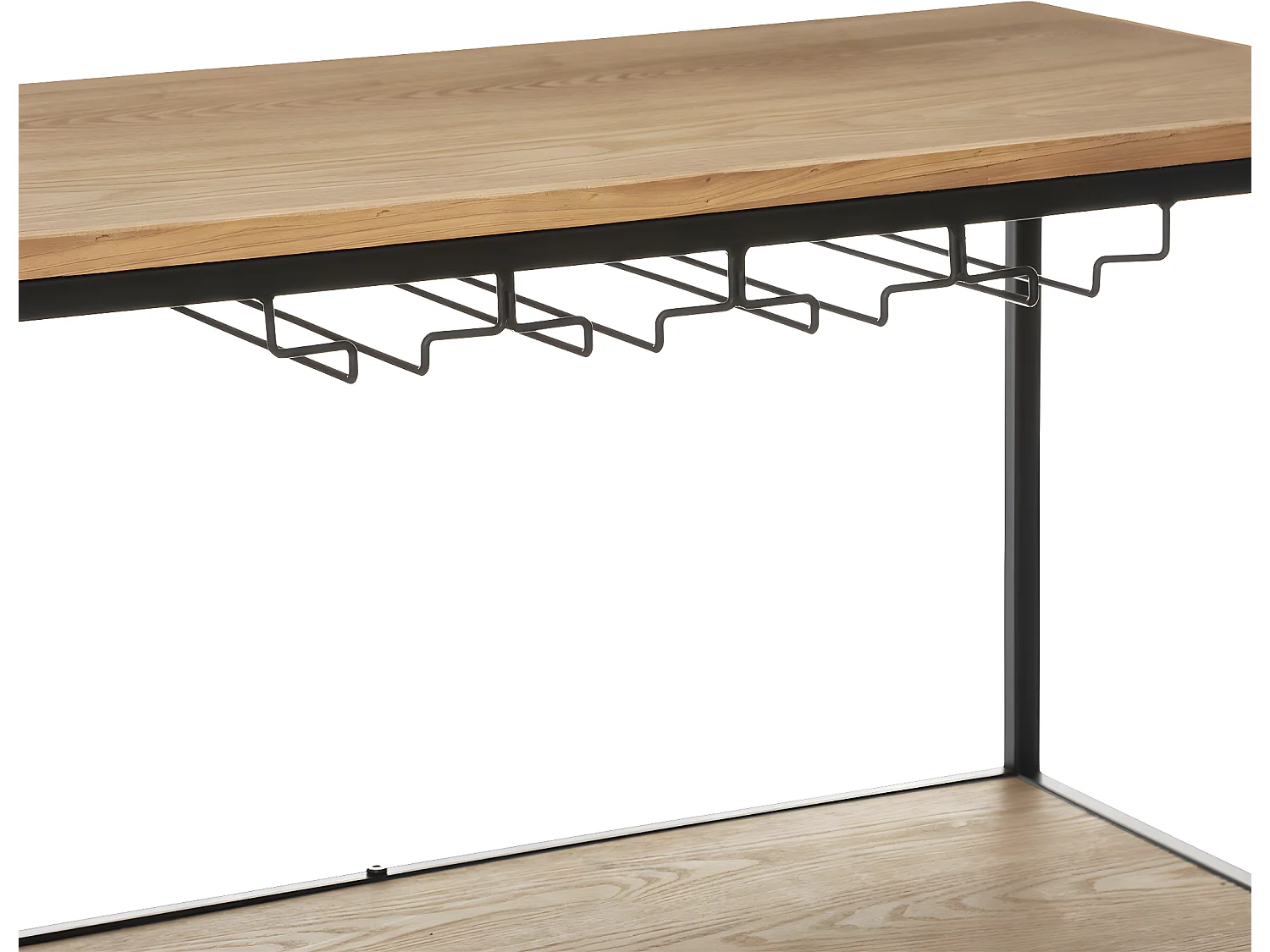 Meuble Desserte en Bois et Métal Noir H 87.5 cm