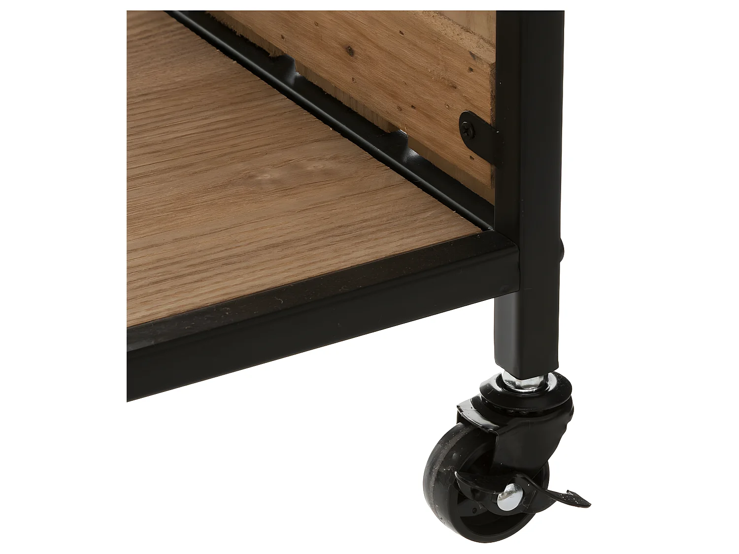 Meuble Desserte en Bois et Métal Noir H 87.5 cm