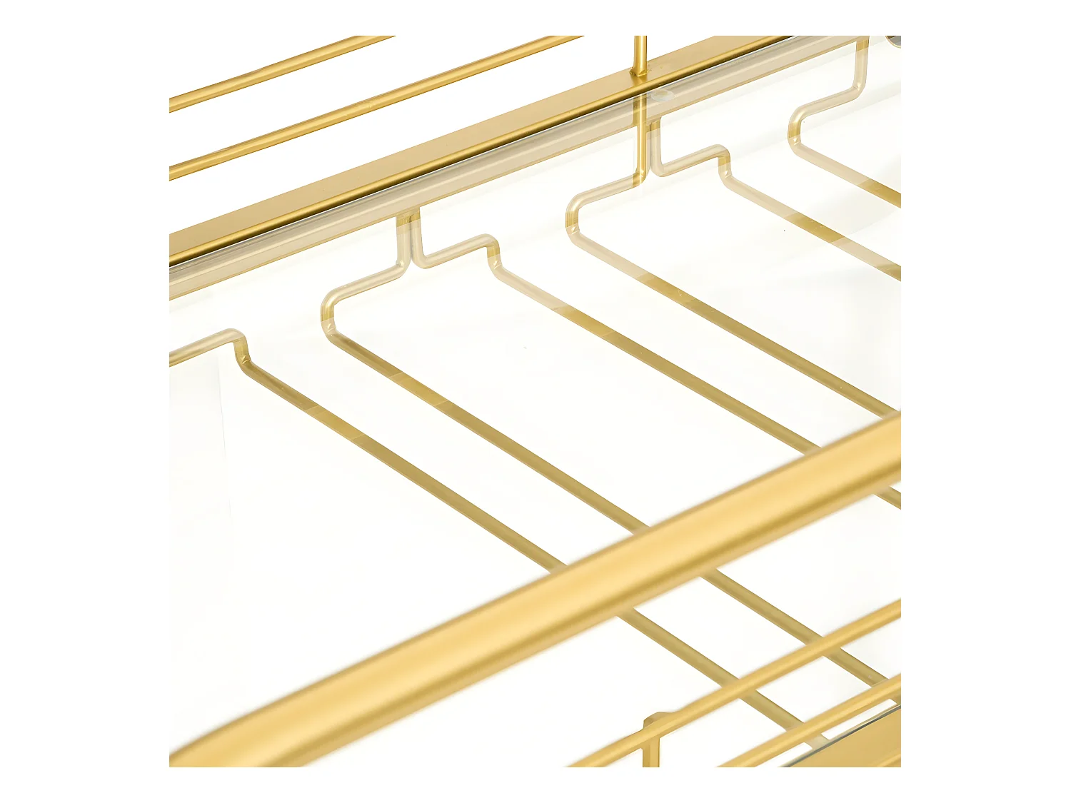 Desserte roulante en Métal Doré et Verre trempé  L 92 cm