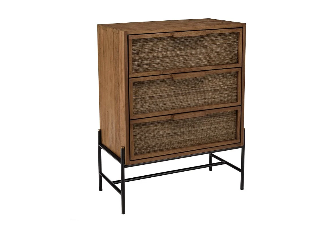 SIXTINE - Commode 3 tiroirs en bois de teck recyclé