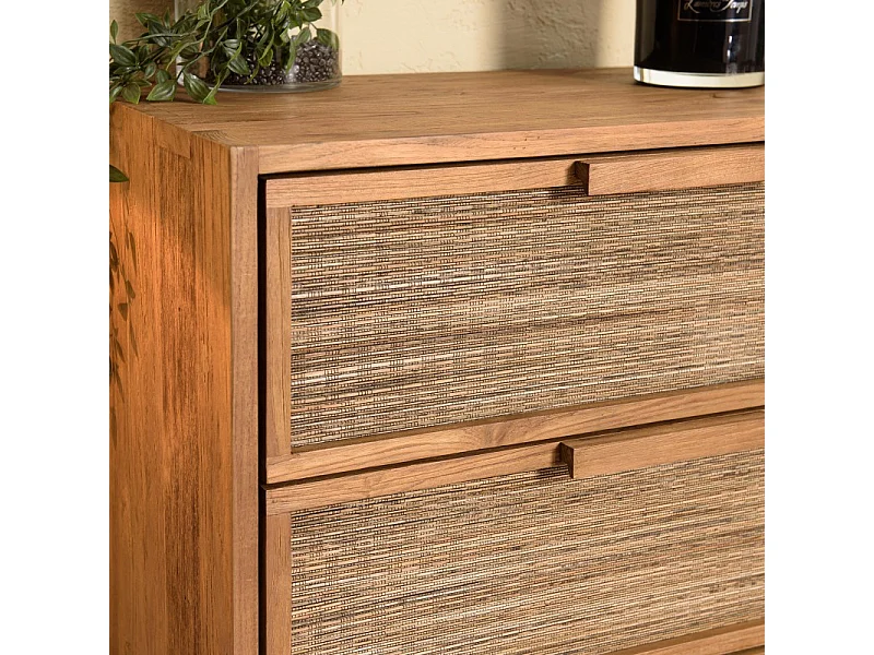 SIXTINE - Commode 3 tiroirs en bois de teck recyclé