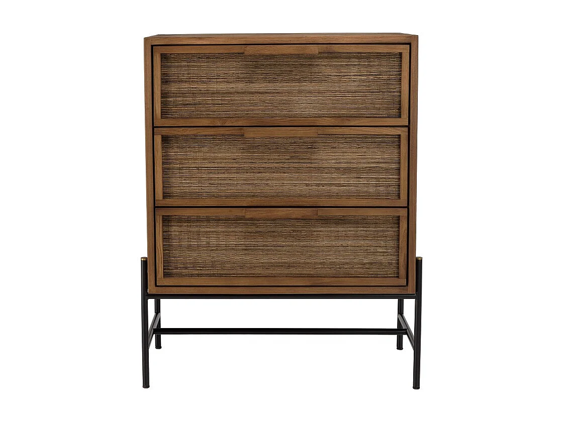 SIXTINE - Commode 3 tiroirs en bois de teck recyclé