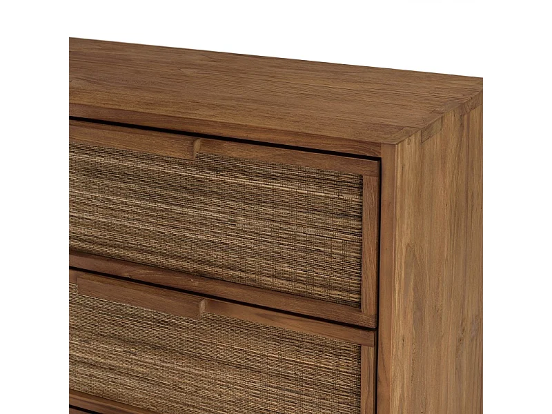 SIXTINE - Commode 6 tiroirs en bois de teck recyclé