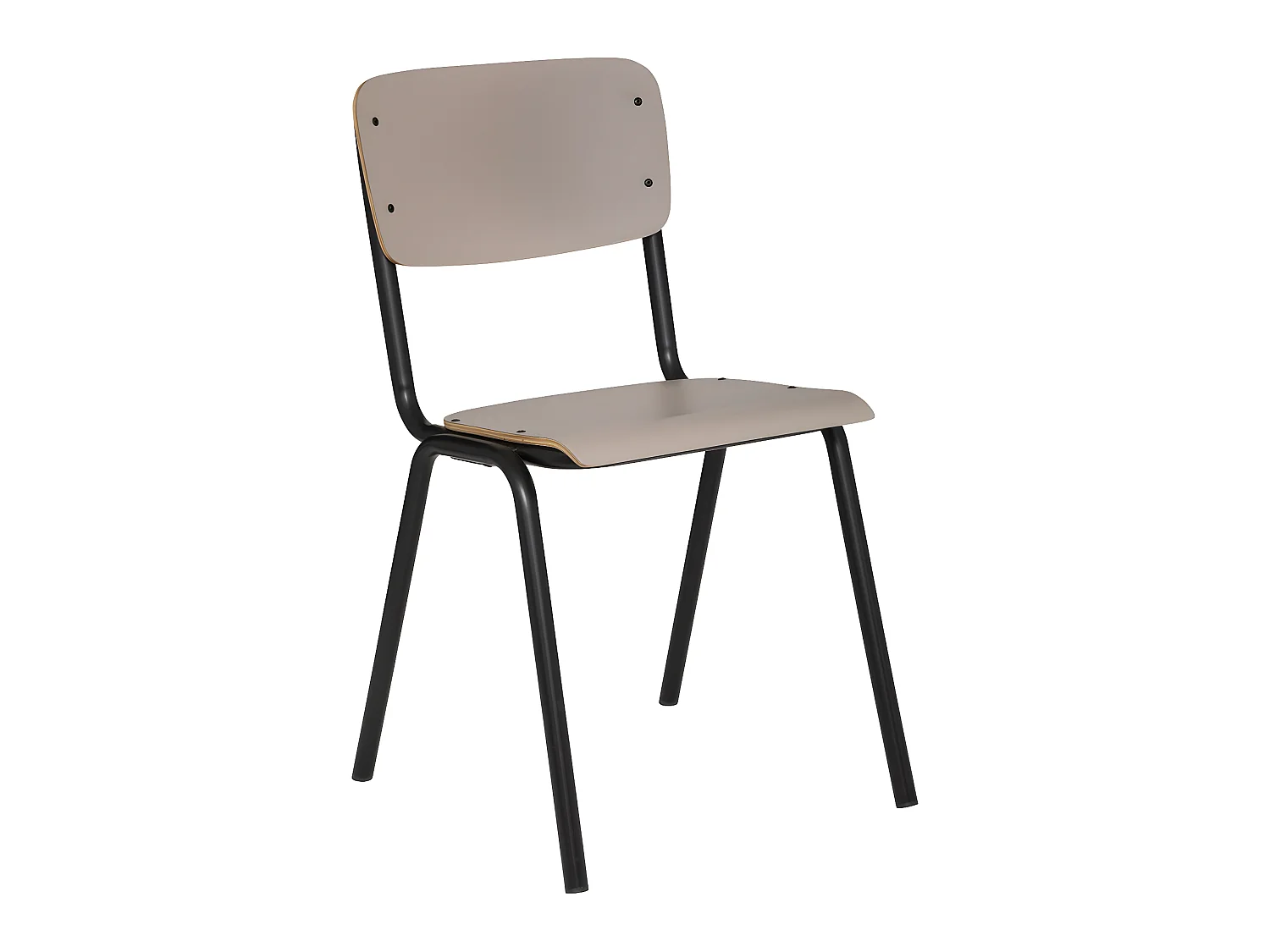 Chaise de table en Métal noir et Bois Taupe