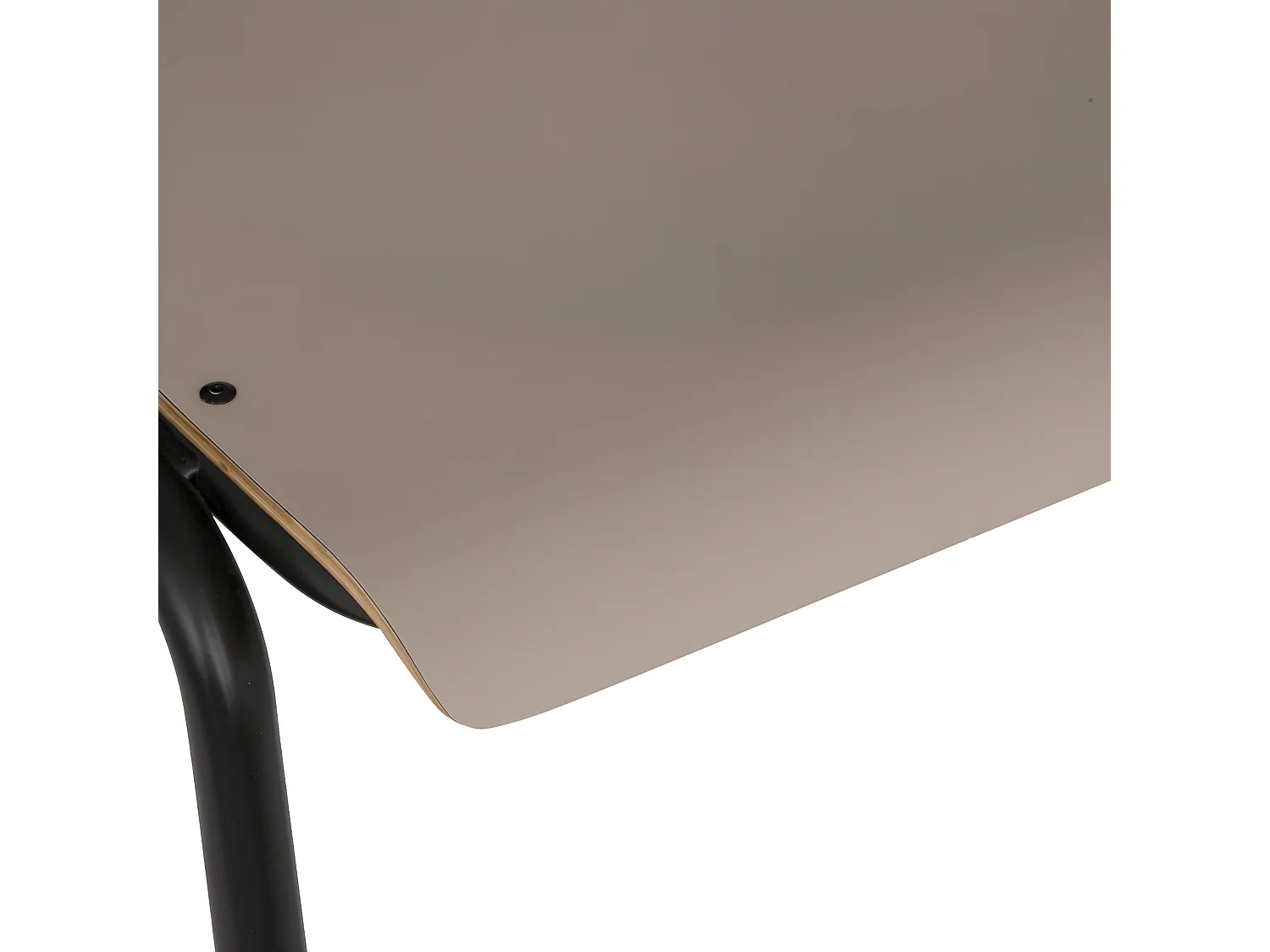 Chaise de table en Métal noir et Bois Taupe