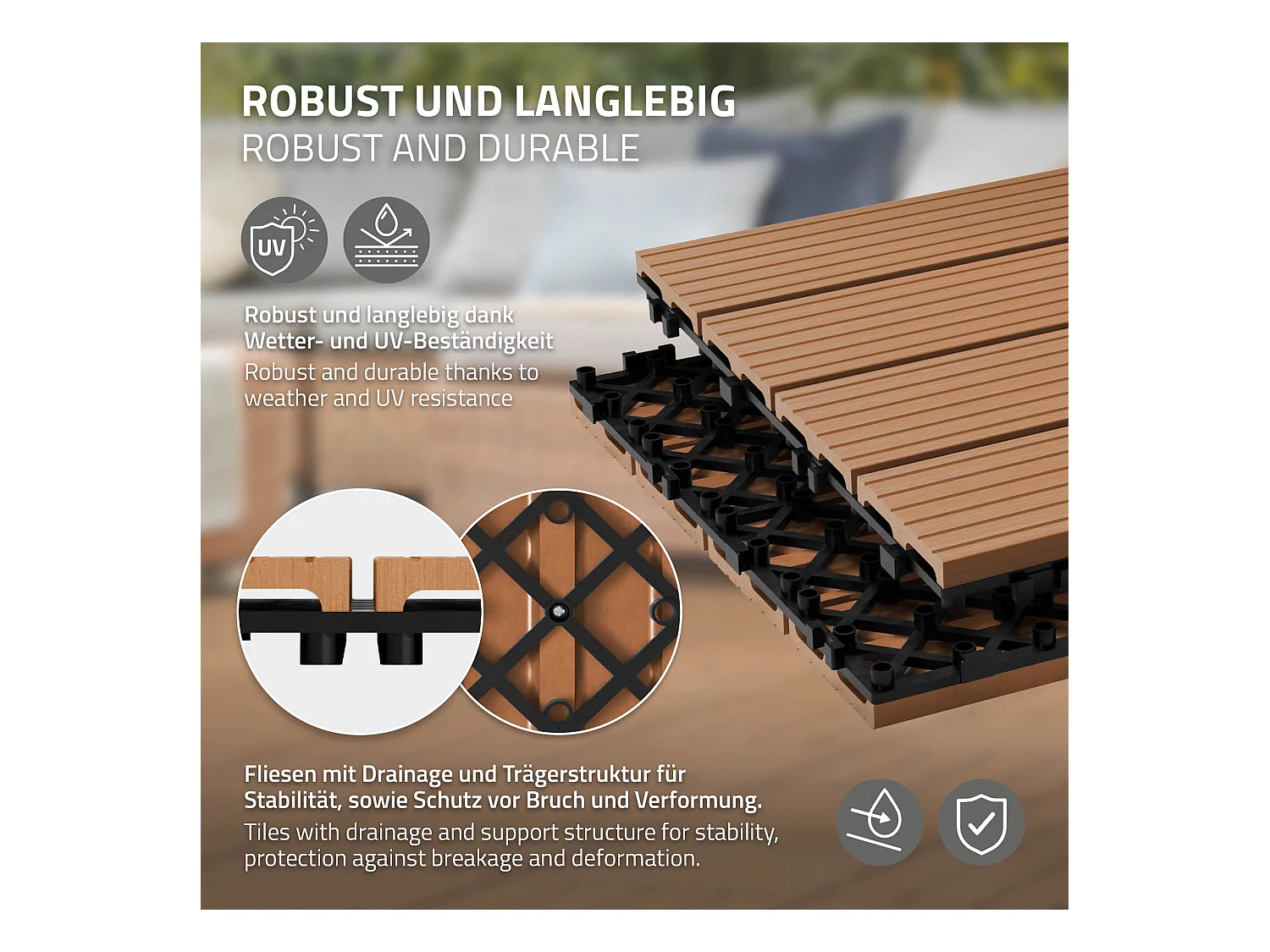 Piastrelle WPC 30x30 cm ECD Germany