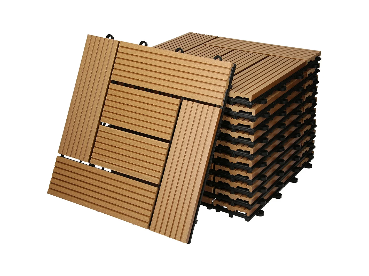 WPC Carreaux de Terrasse 44 Pièces par 4m² avec Aspect Mosaïque ECD Germany