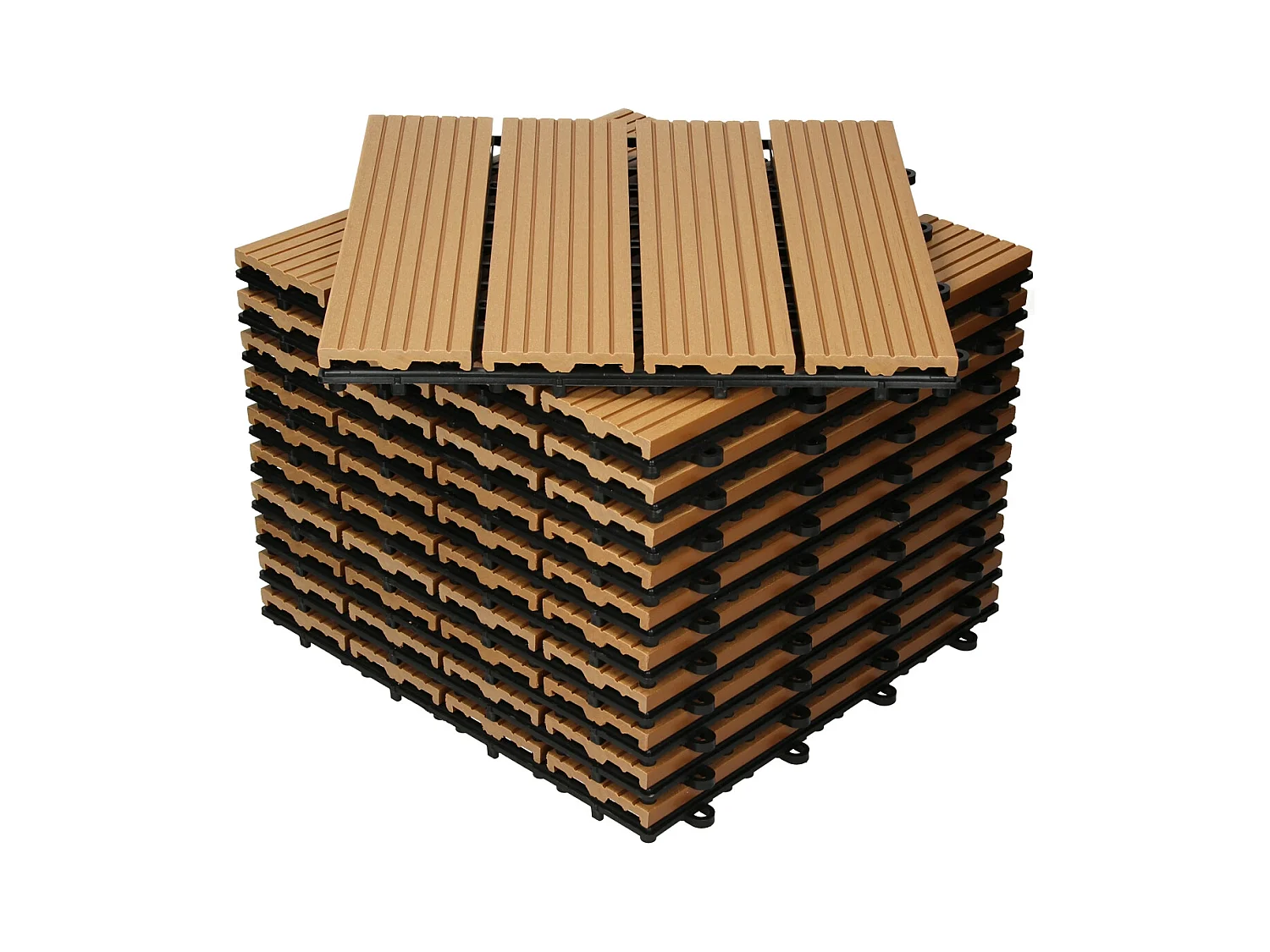 WPC Carreaux 30x30 cm - 33 Pièces par 3m² avec Aspect de Bois  Teak ECD Germany