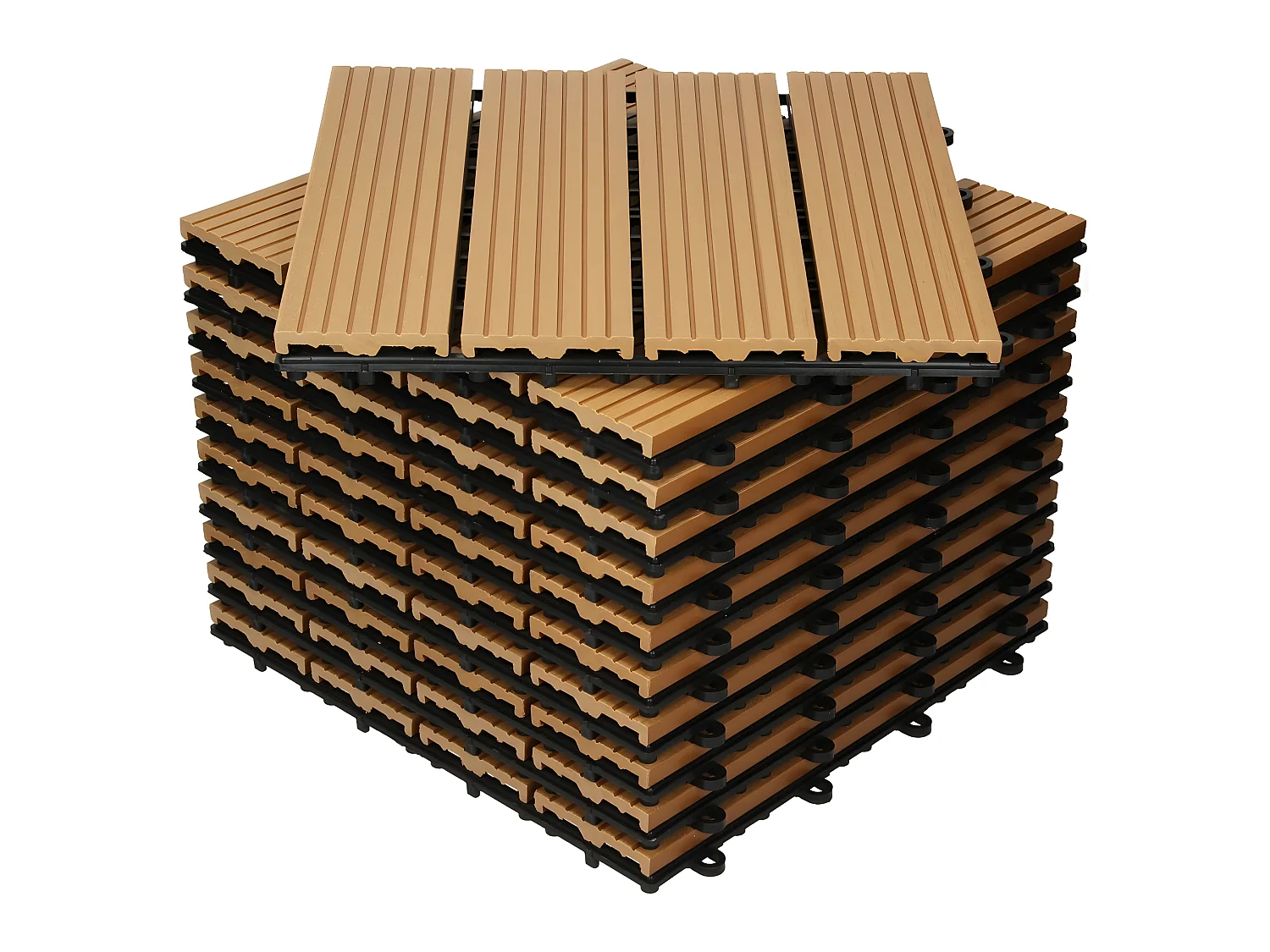 WPC Carreaux 30x30 cm - 33 Pièces par 3m² avec Aspect de Bois  Teak ECD Germany