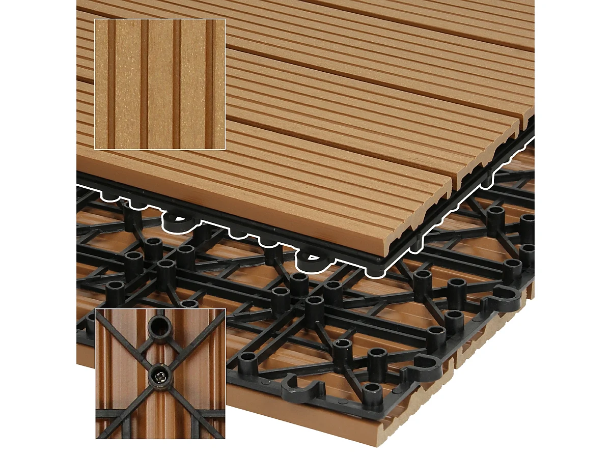 WPC Terraza Baldosas 30x30 cm - 33 unid. por 3m² ECD Germany