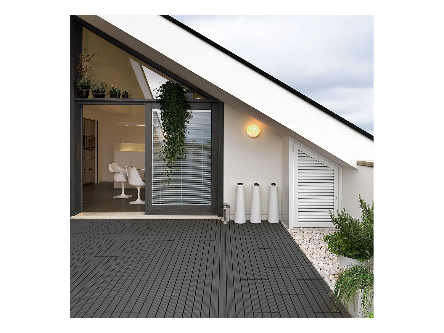 Baldosas de WPC para terrazas 60x30 cm - 30 piezas por 5m² ECD Germany