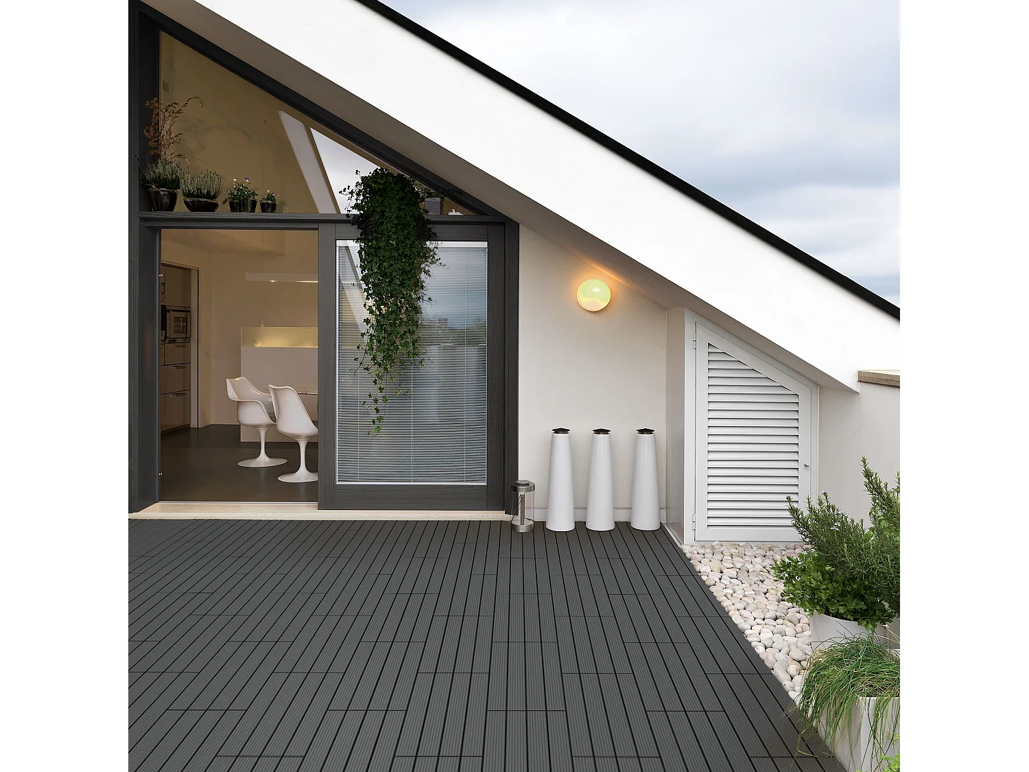 Baldosas de WPC para terrazas 60x30 cm - 30 piezas por 5m² ECD Germany