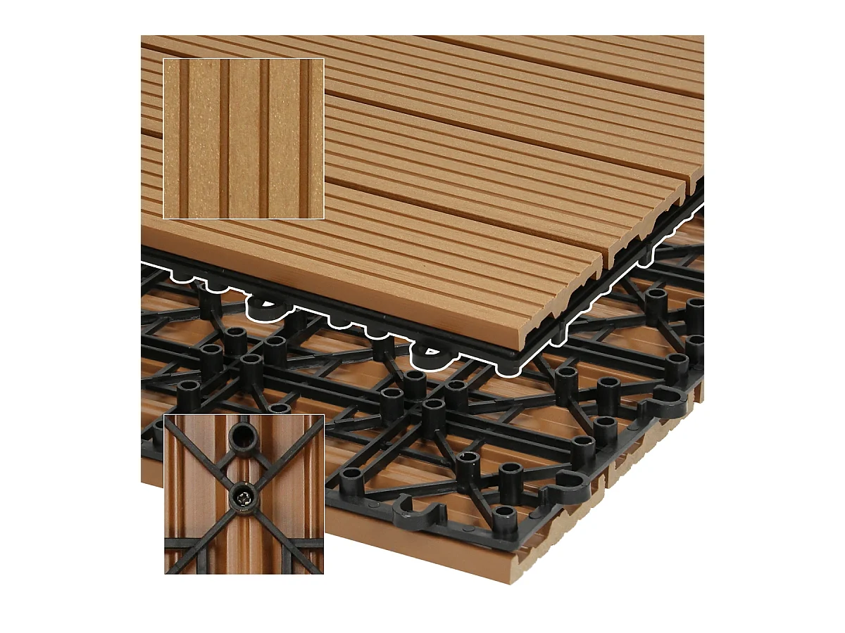 Piastrelle WPC 30x30 cm - 44 pezzi per 4m² ECD Germany