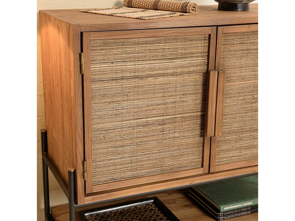 SIXTINE - Buffet 2 portes en bois de teck recyclé