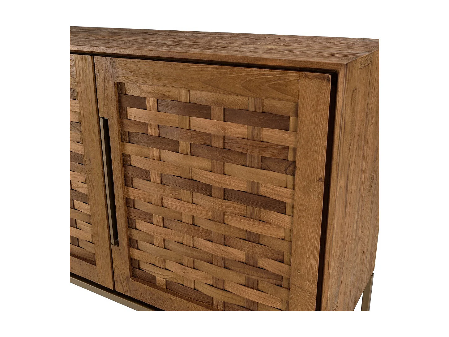 SIXTINE - Buffet en bois de teck recyclé 3 portes