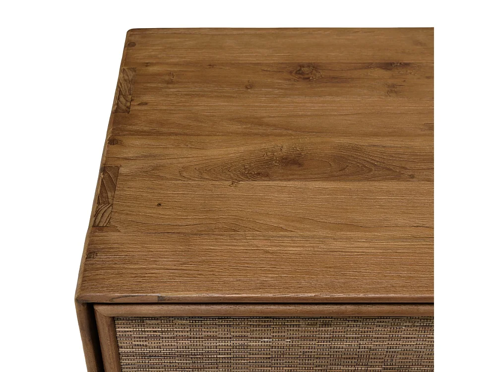 SIXTINE - Buffet en bois de teck recyclé naturel 4 portes