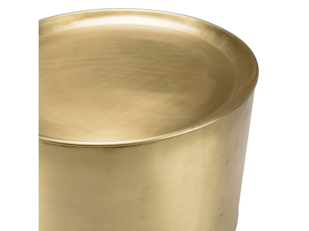 JOHAN - Set de 2 tables d'appoint rondes métal gris anthracite et doré