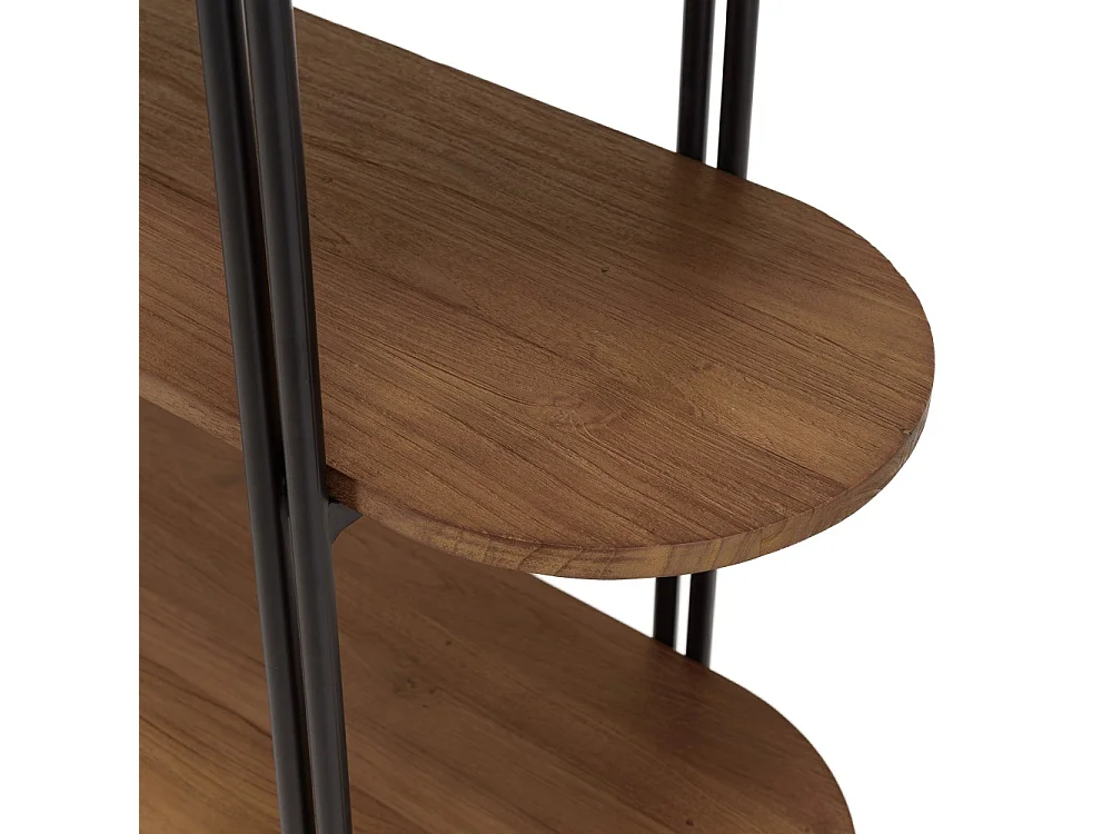 SIXTINE - Étagère 5 niveaux niches bois de teck recyclé coins arrondis