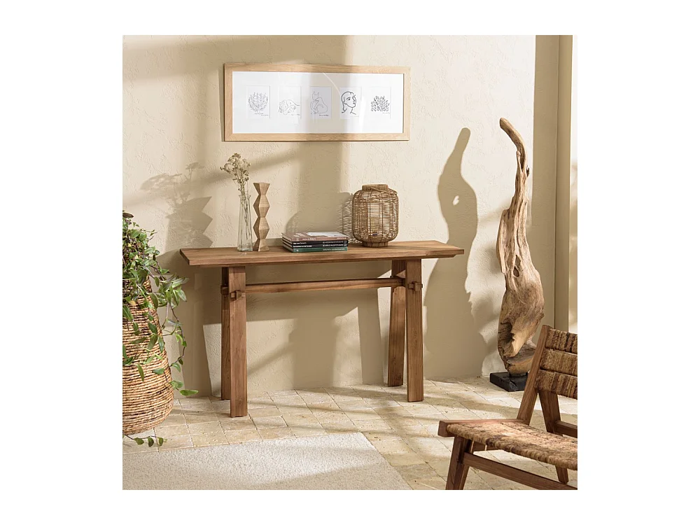 SIXTINE - Console 140x40cm en bois de teck recyclé