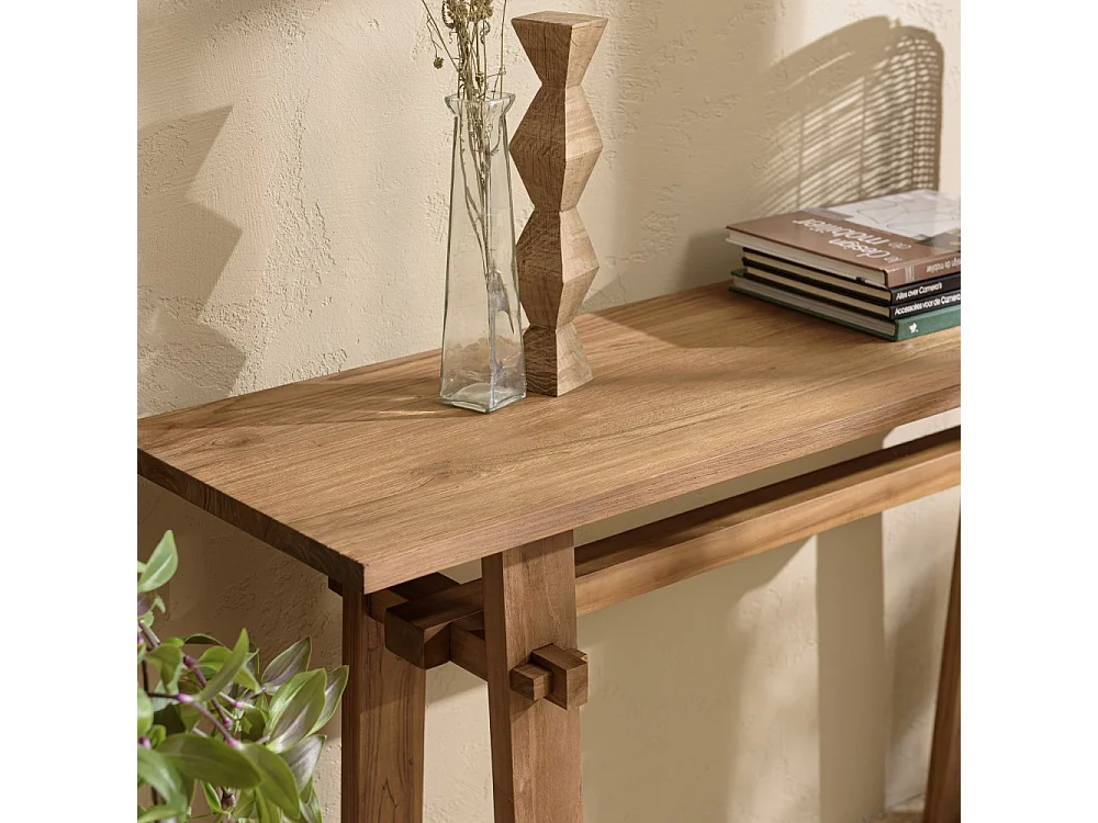SIXTINE - Console 140x40cm en bois de teck recyclé