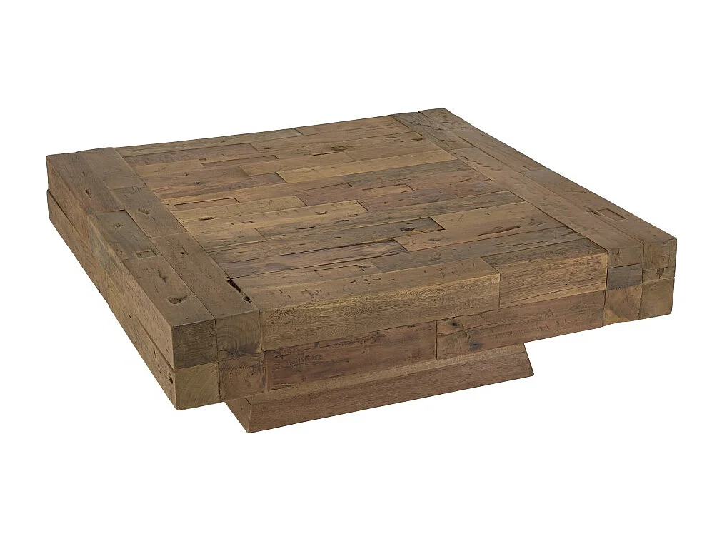 MATHIS - Table basse carrée bois massif marron