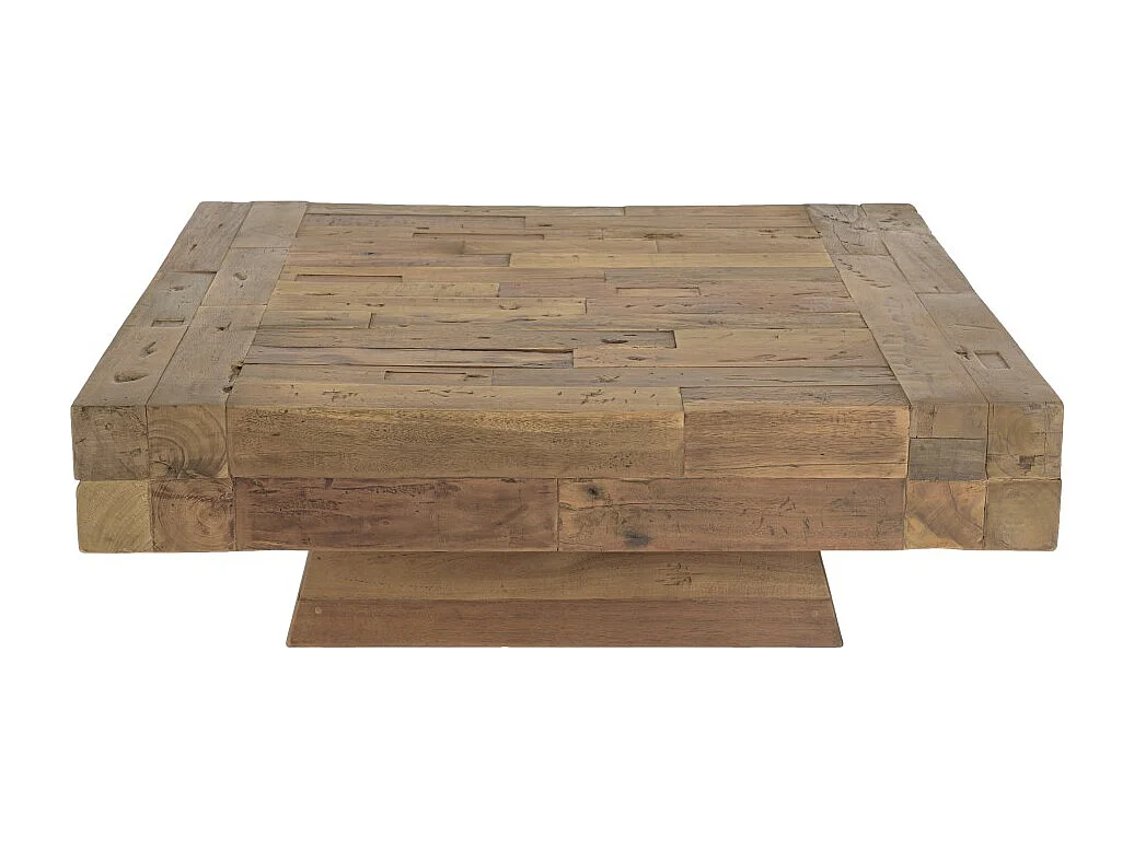 MATHIS - Table basse carrée bois massif marron