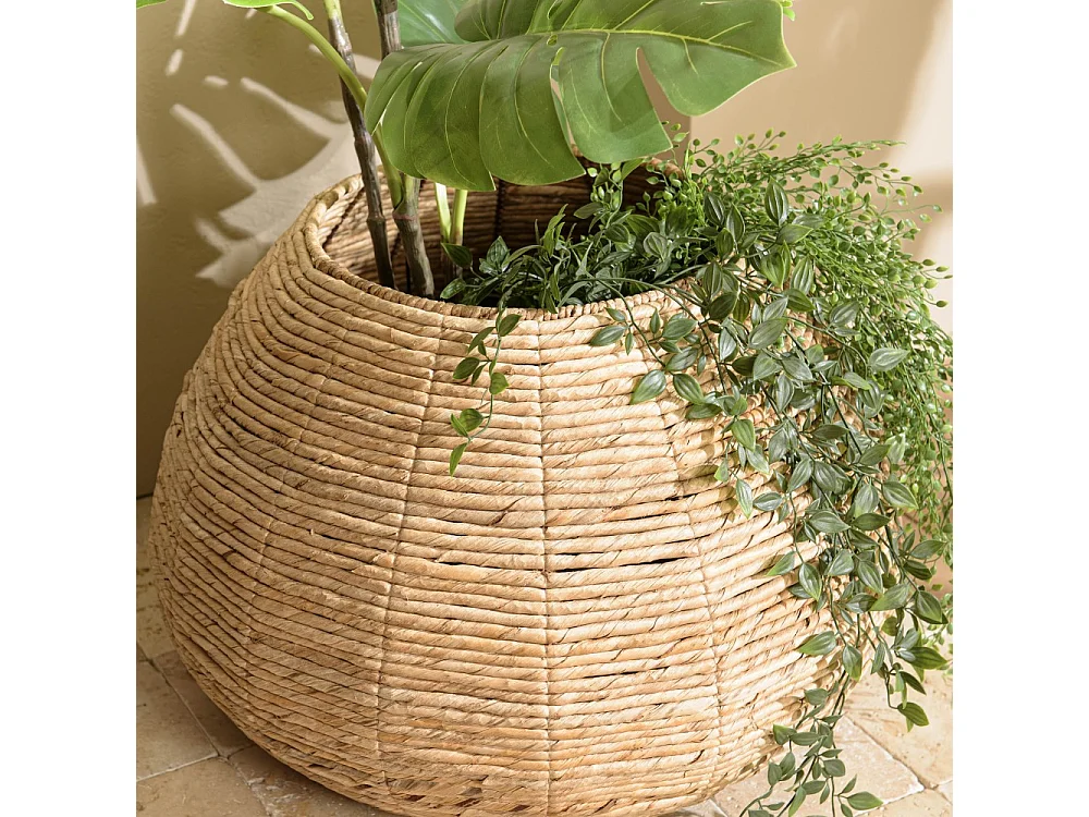 SIXTINE - Cache pot 60x60 cm en rotin marron