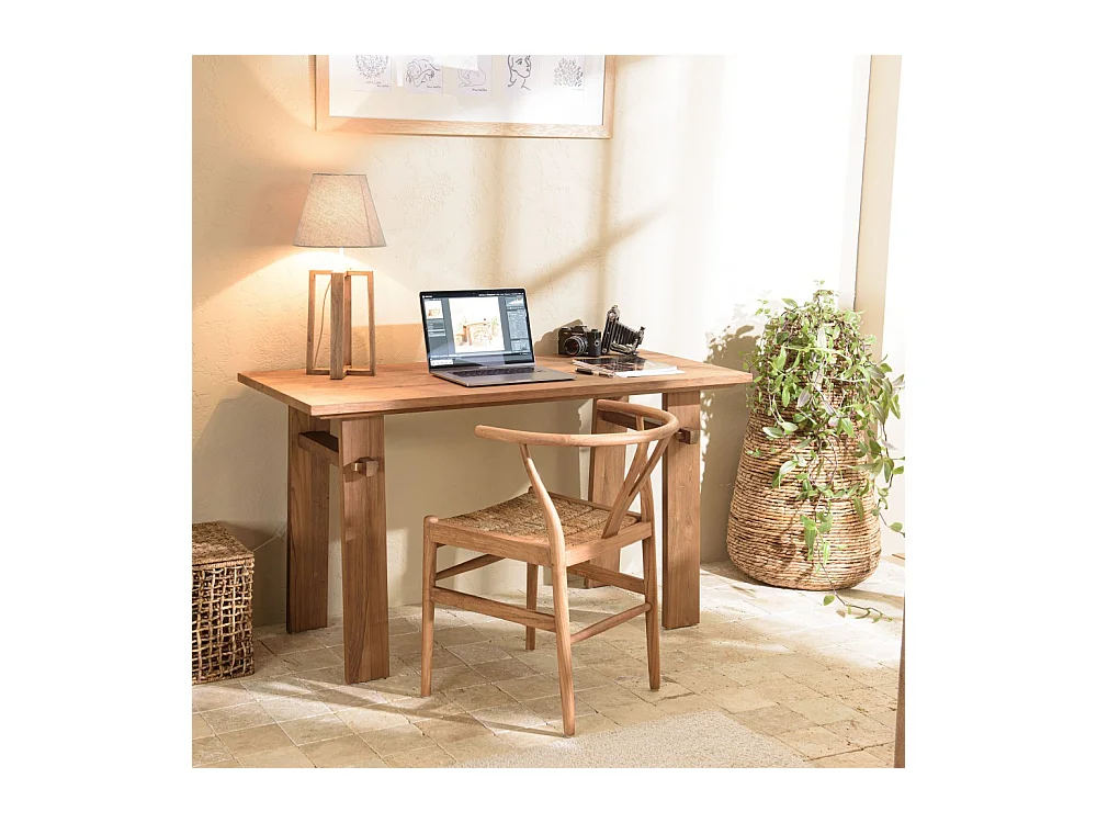 SIXTINE - Bureau 140x60cm en bois de teck recyclé