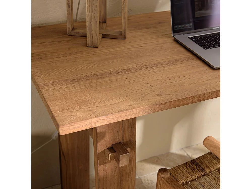 SIXTINE - Bureau 140x60cm en bois de teck recyclé