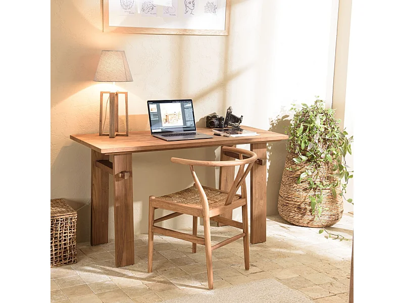 SIXTINE - Bureau 140x60cm en bois de teck recyclé