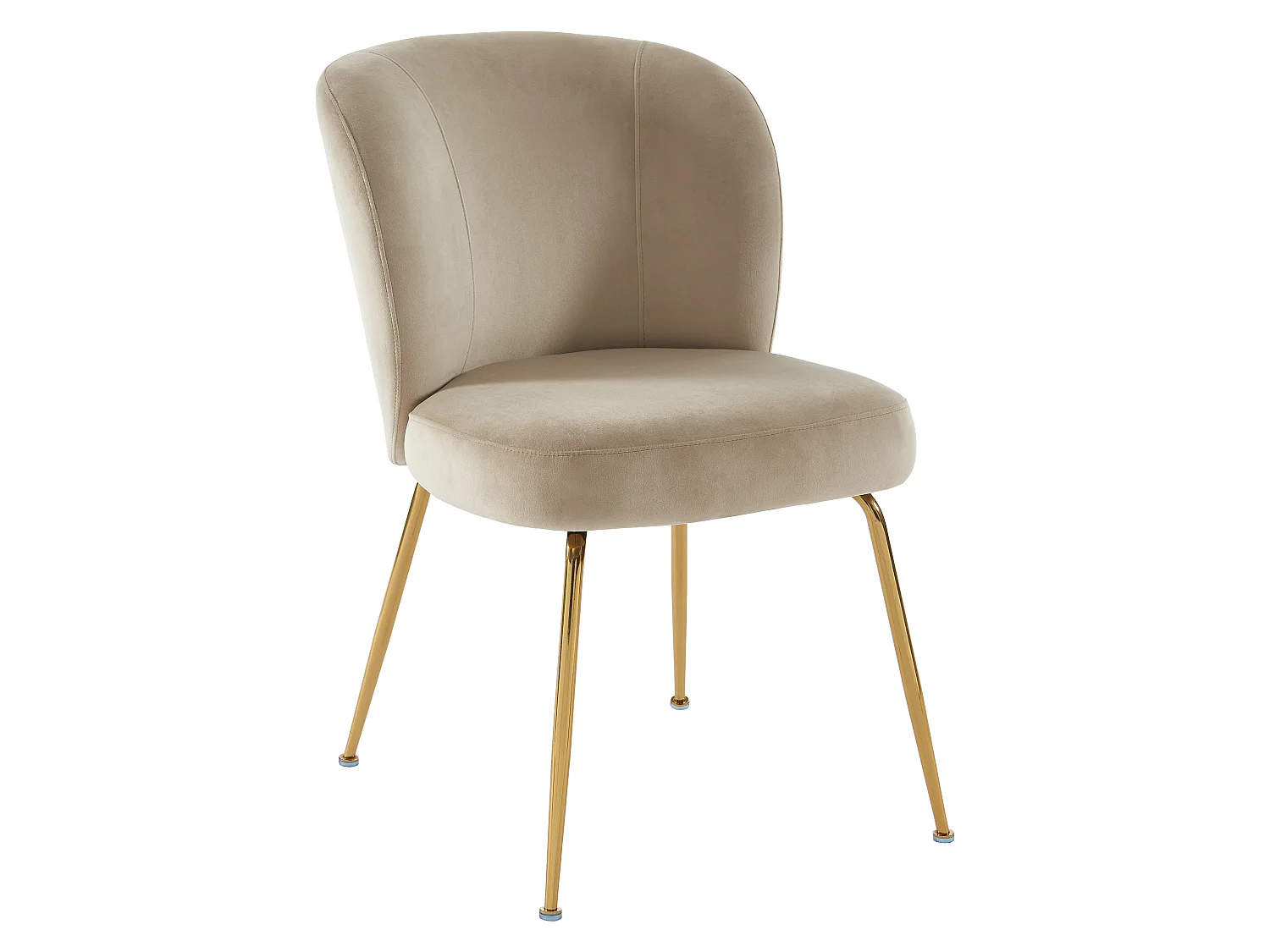 Set om 6 sammets- och guldmetallfåtöljer - Beige - POLPONA