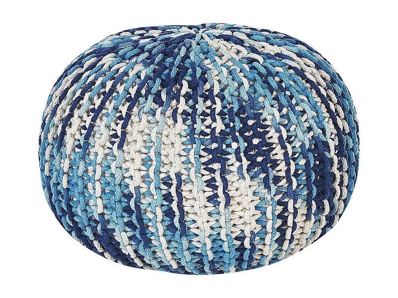 Pouf CONRAD Cotone Blu 50 cm 50 cm 35 cm