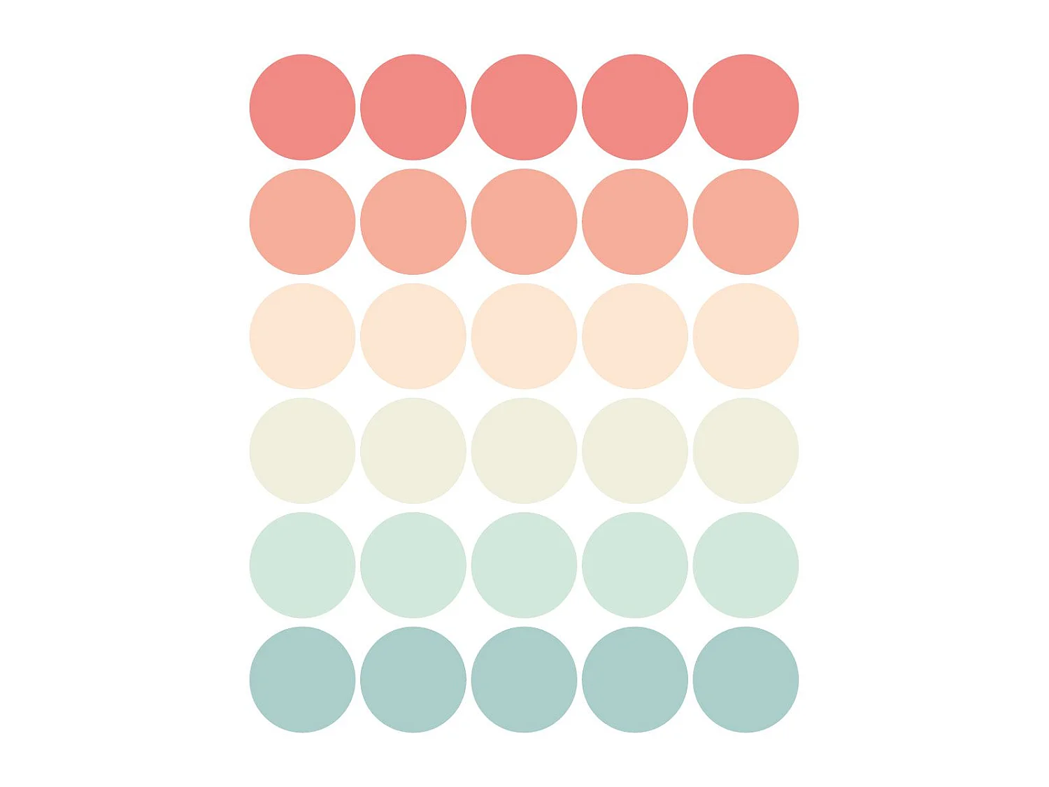 Stickers muraux en vinyle rondes pêche et vert