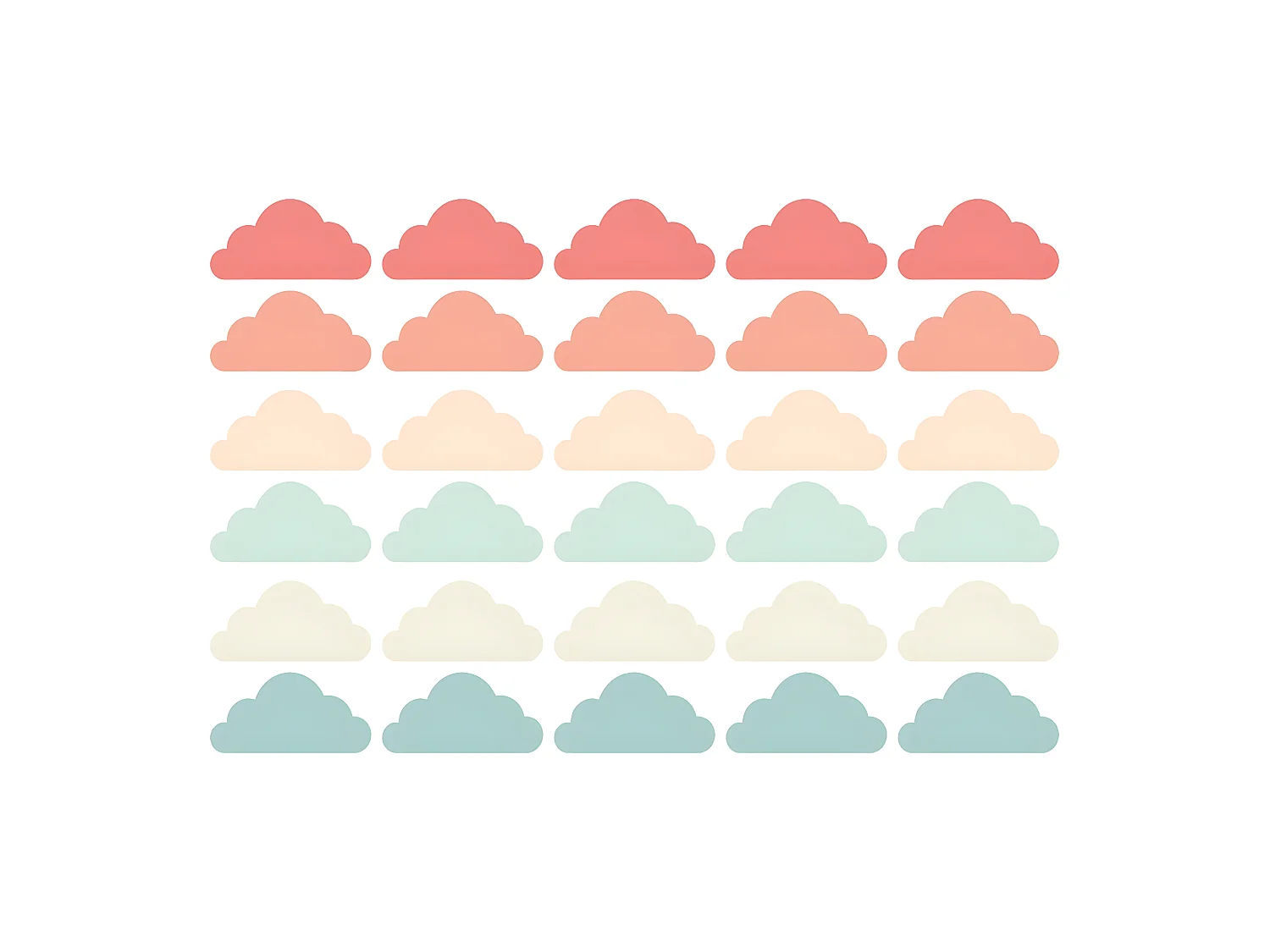 Stickers muraux en vinyle nuages pêche et vert