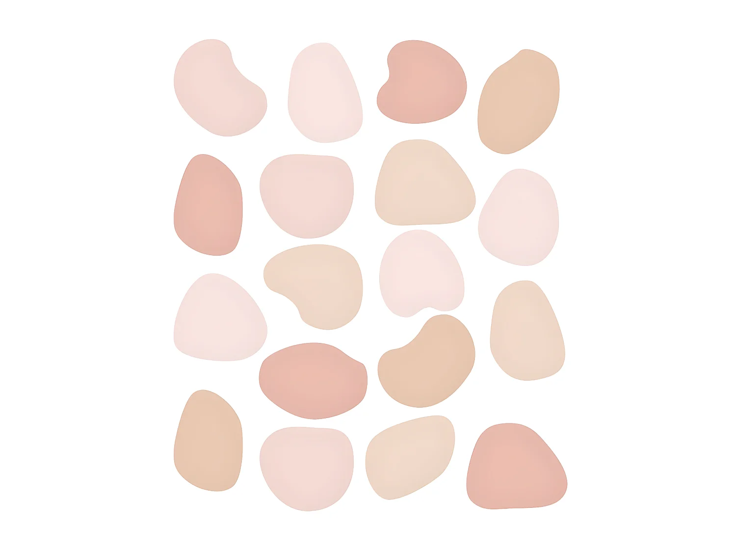 Stickers muraux en vinyle cailloux rose et beige