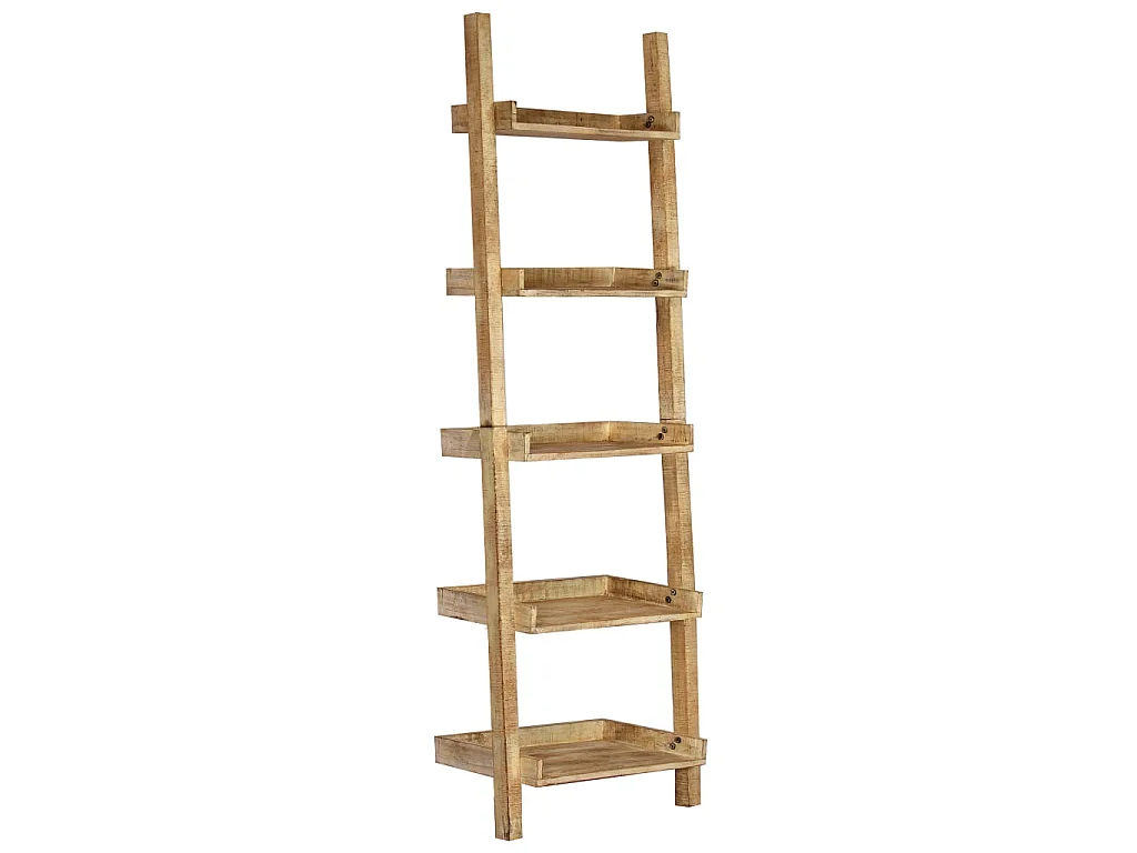 Étagère armoire meuble design étagère à échelle marron205 cm bois de manguier solide 2702075/2