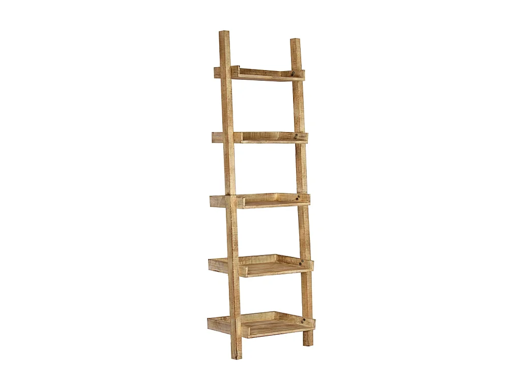 Étagère armoire meuble design étagère à échelle marron205 cm bois de manguier solide 2702075/2