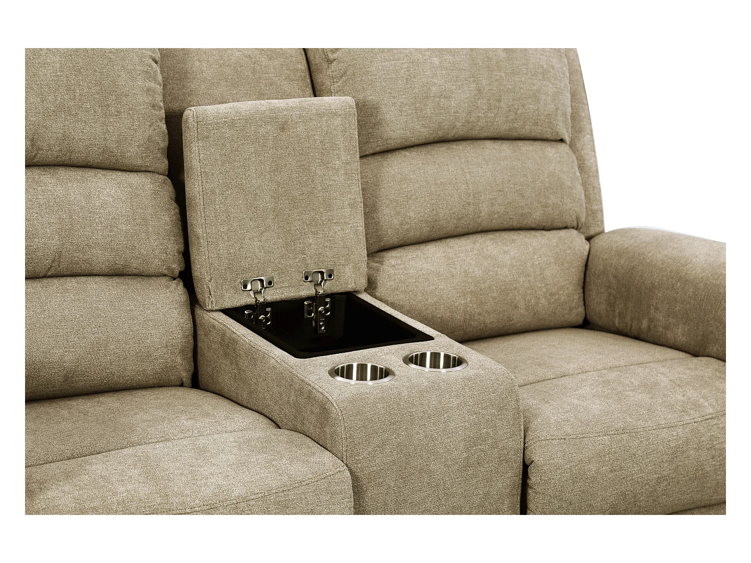 Couchgarnitur mit elektrischer Relaxfunktion 3+2+1 - Stoff - Taupe - NEVERS
