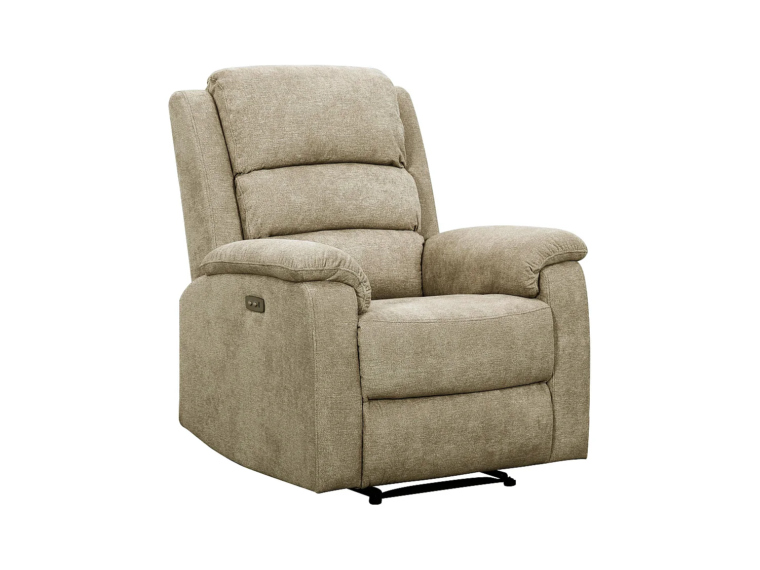 Couchgarnitur mit elektrischer Relaxfunktion 3+2+1 - Stoff - Taupe - NEVERS