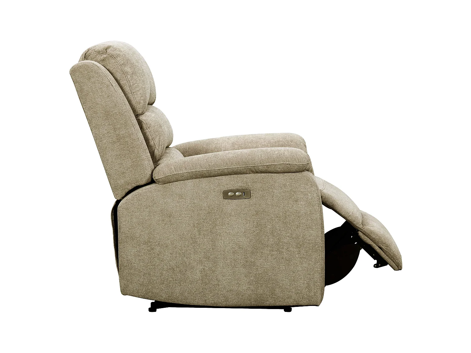Couchgarnitur mit elektrischer Relaxfunktion 3+2+1 - Stoff - Taupe - NEVERS