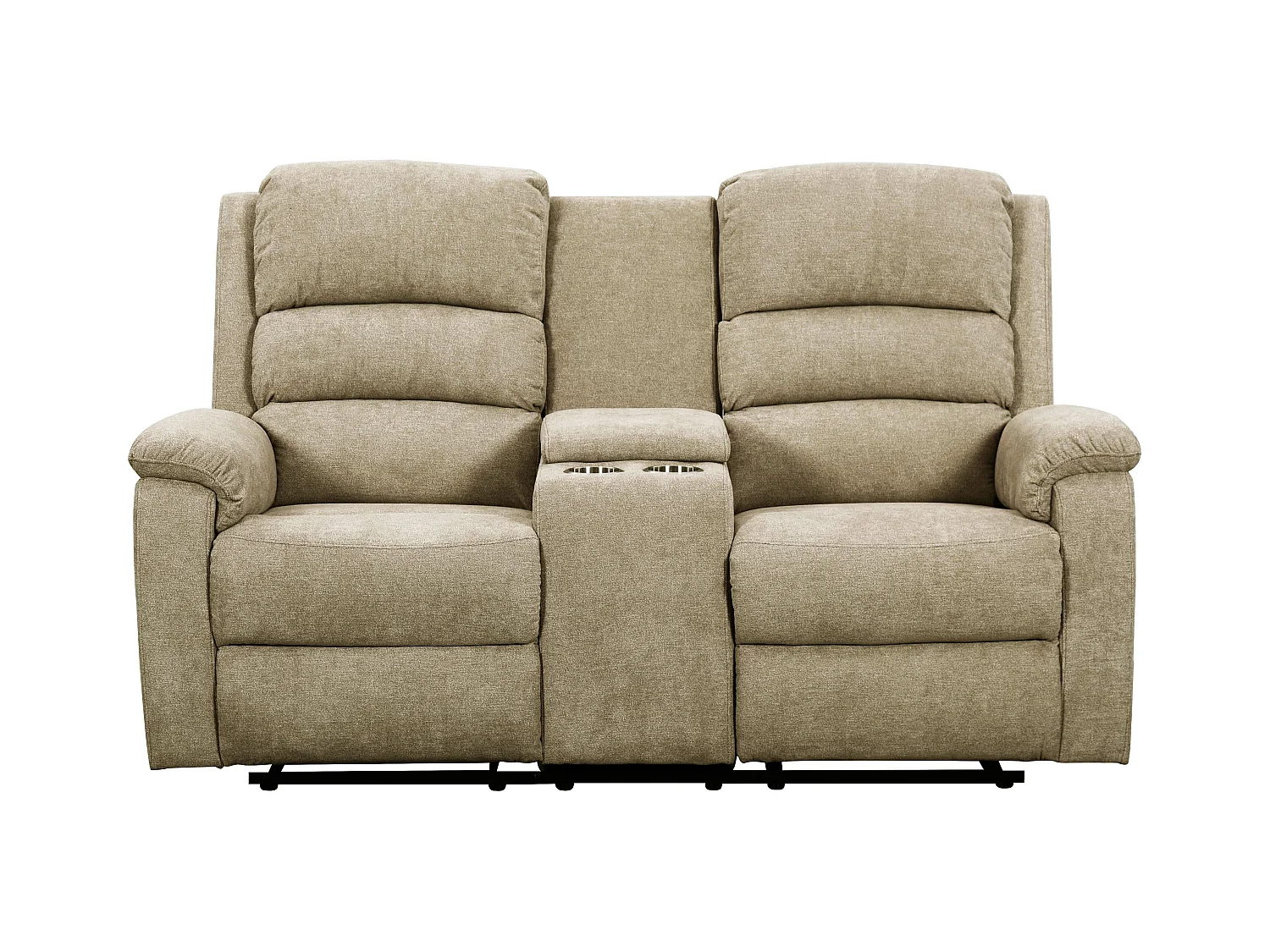 Couchgarnitur mit elektrischer Relaxfunktion 3+2+1 - Stoff - Taupe - NEVERS