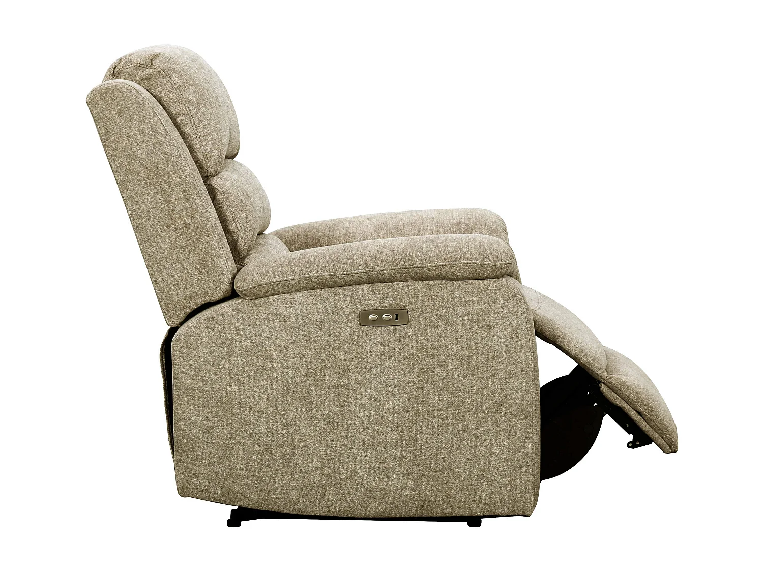 Canapés 3 places 2 places et un fauteuil relax électrique en tissu taupe NEVERS