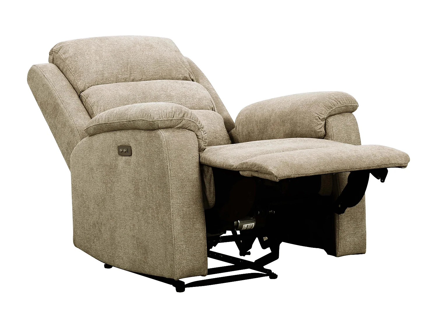 Canapés 3 places 2 places et un fauteuil relax électrique en tissu taupe NEVERS