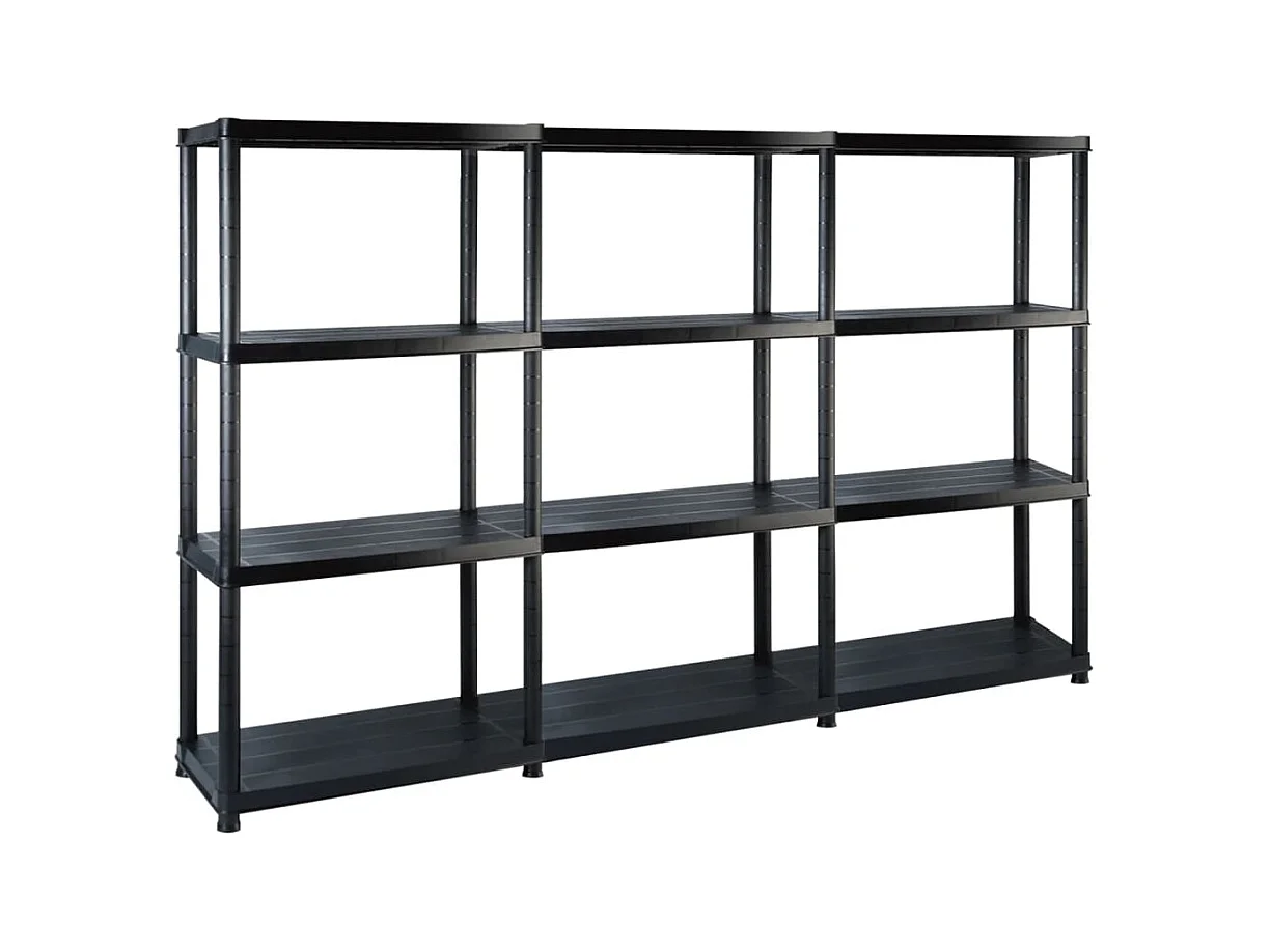 Estantería para libros 4 niveles 130 cm plástico negro 02_0000646