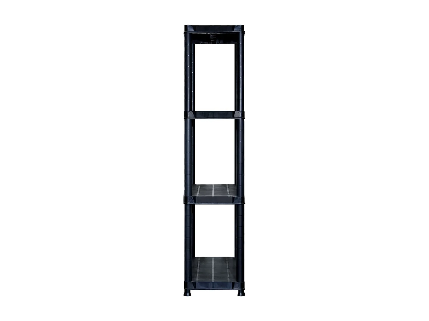 Estante de armazenamento 4 níveis 130 cm plástico preto 02_0000646