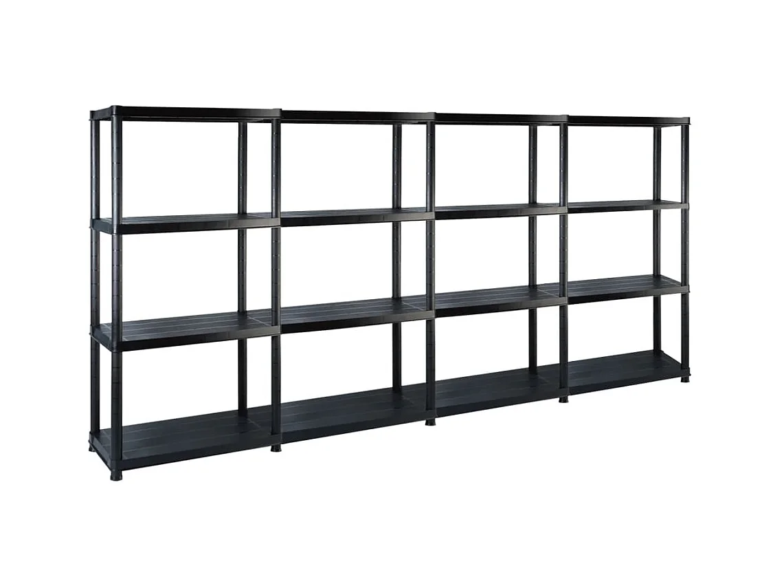 Estantería para libros con 4 niveles 130 cm plástico negro 02_0000647