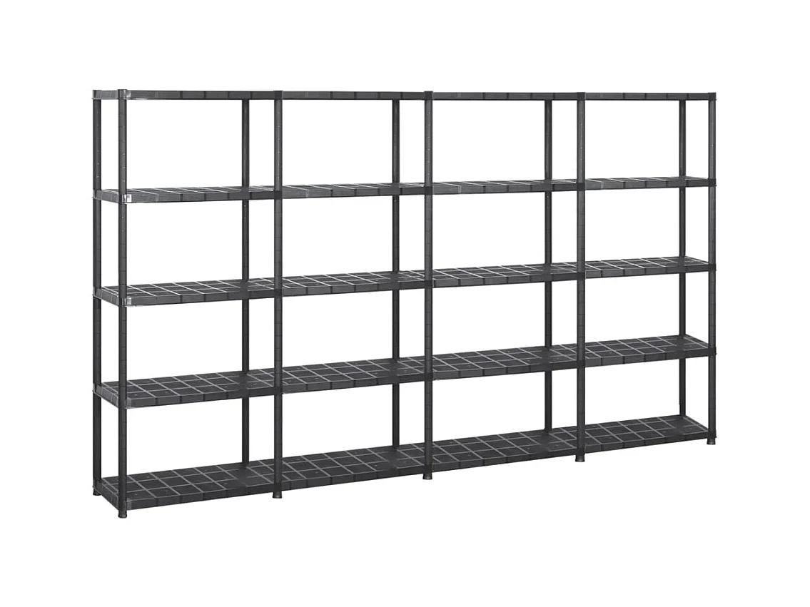 Estantería para libros con 5 niveles 170 cm plástico negro 02_0000651