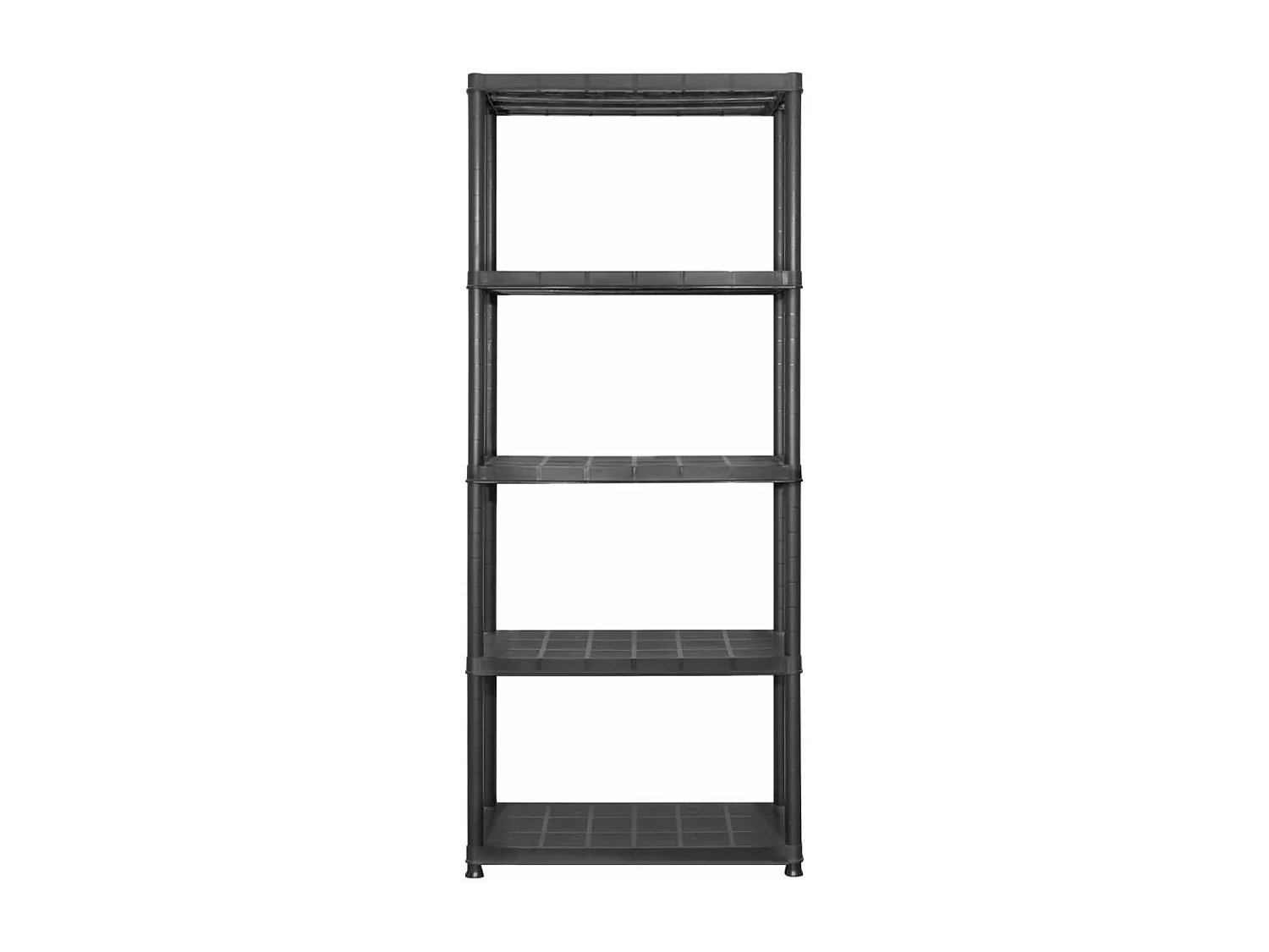 Estante de armazenamento com 5 níveis de plástico preto de 170 cm 02_0000651
