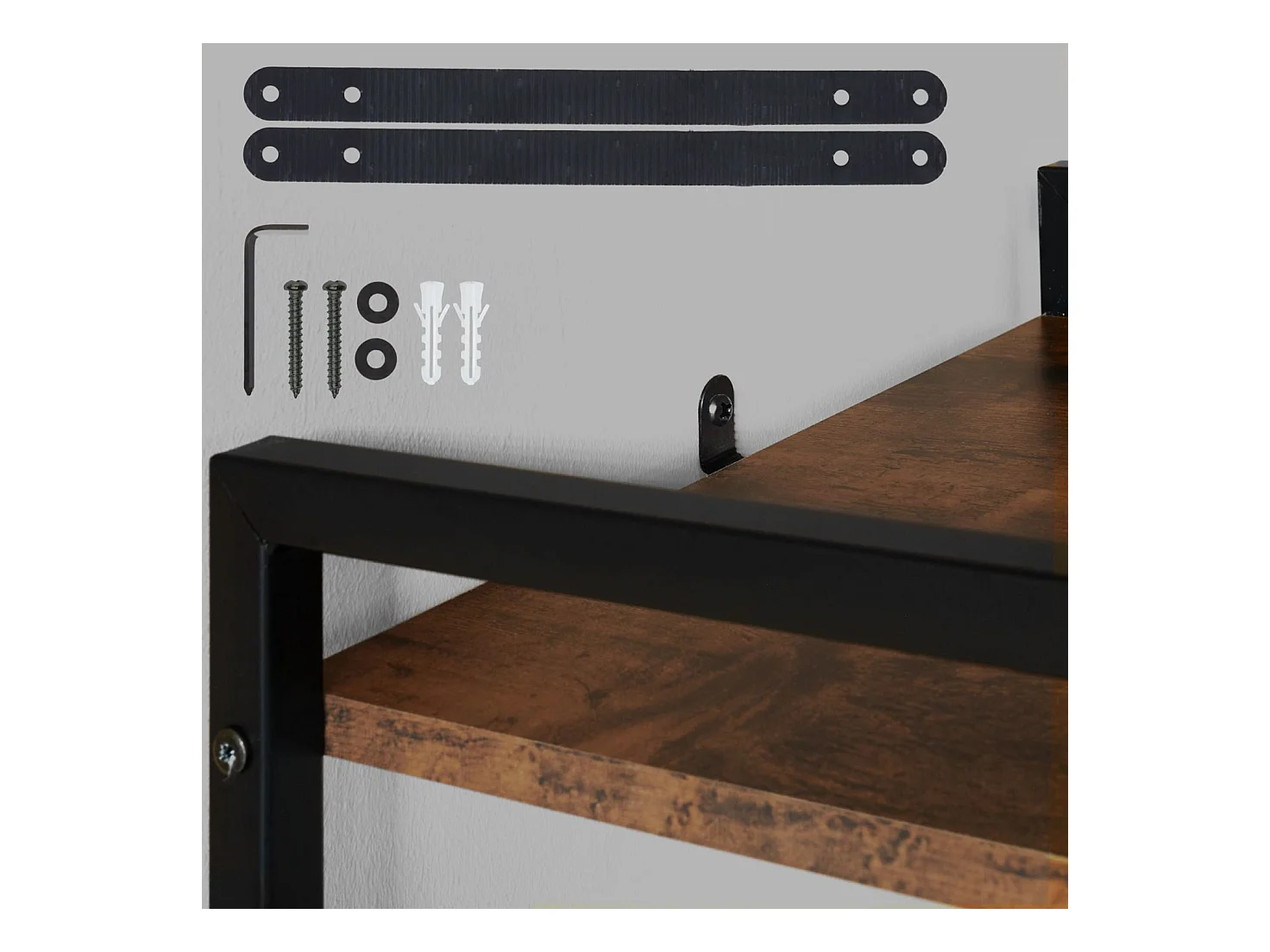 Grande estante industrial/vintage 5 níveis 1515 cm marrom 08_0000575